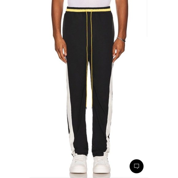 Rhude Curve Panel Track Pants Black Cream & Yellow - Picture 6 of 6